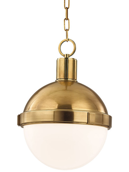 Lambert Chain Pendant With 12 inch Globe in Aged Brass.
